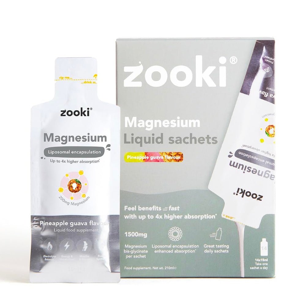 Zooki liposomal magnesium glycine sachet pack for daily energy support