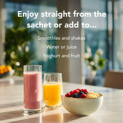 Serving size information on Zooki packaging for easy dosing.