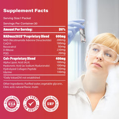 Zooone NAD+ 1000mg packets designed for both men and women.
