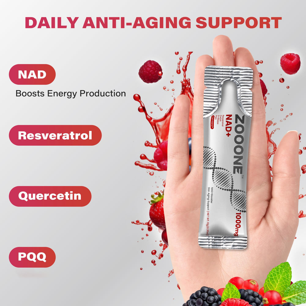 Zooone NAD+ 1000mg pre-measured sachets simplify your daily wellness routine.