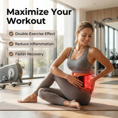 Waist and thigh area covered by ZorMu belt for comprehensive sessions.