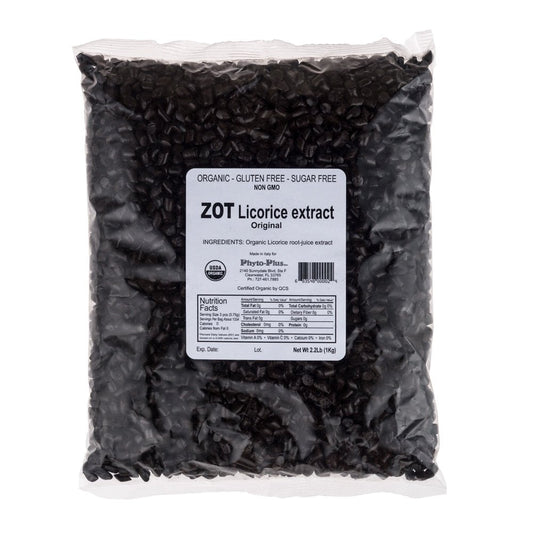 ZOT Organic Licorice Root Extract pellets ready to melt for intense flavor.