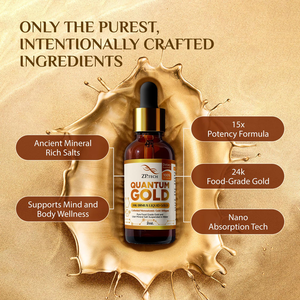 ZP.TECH Quantum Gold Ormus liquid demonstrates fast absorption with energy flow potential