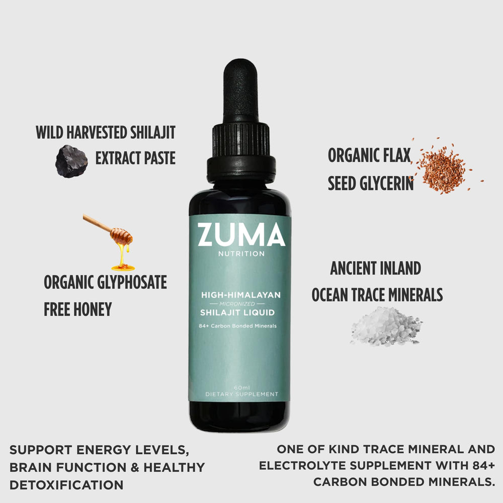Miron glass bottle by Zuma Nutrition emphasizing storage and travel-friendly design.