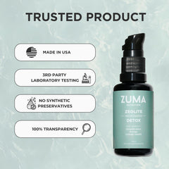 Zuma Nutrition Zeolite Micronized Liquid Tonic reveals herbal notes from rosemary and fenugreek