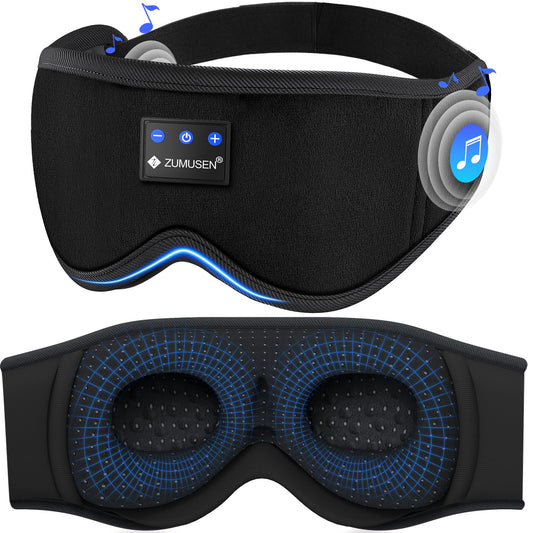ZUMUSEN BT sleep headphones 3d eye mask closeup for immersive night-time audio