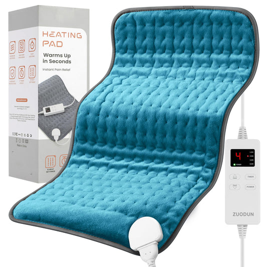 ZUODUN electric heating pad targeting back and shoulder relief with even warmth.