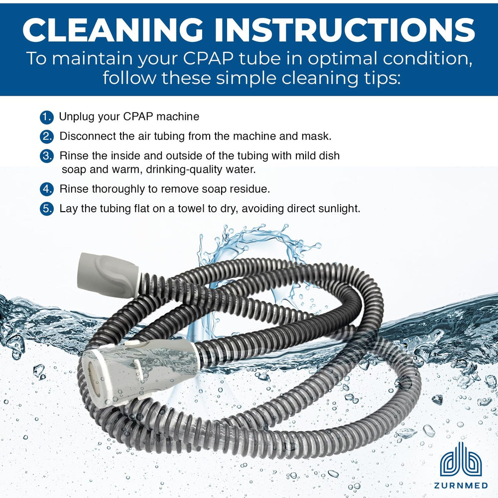 ZURNMED quiet durable CPAP tubing provides steady pressure and peaceful sleep.