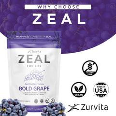 Zurvita Zeal for Life glass with drink emphasizes a ready-to-consume beverage