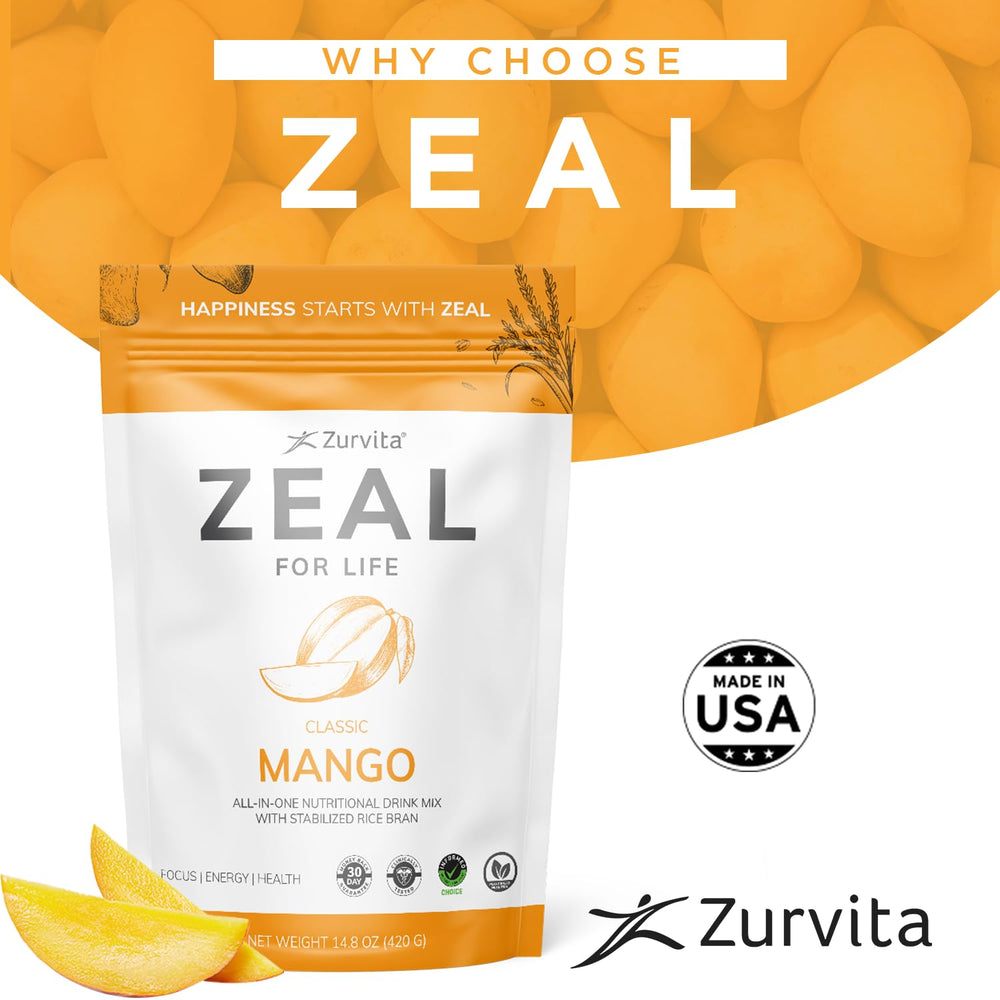Zurvita Zeal for Life Mango scoop and jar for easy daily use.
