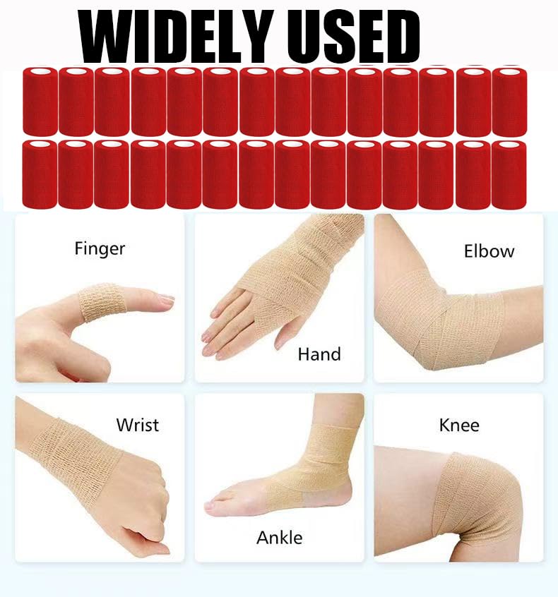 Zwealthygift elastic soft bandage wrap shown wrapping an ankle for flexible support.