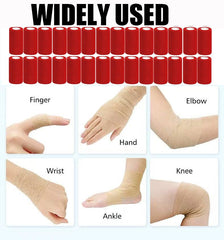 Zwealthygift elastic soft bandage wrap shown wrapping an ankle for flexible support.