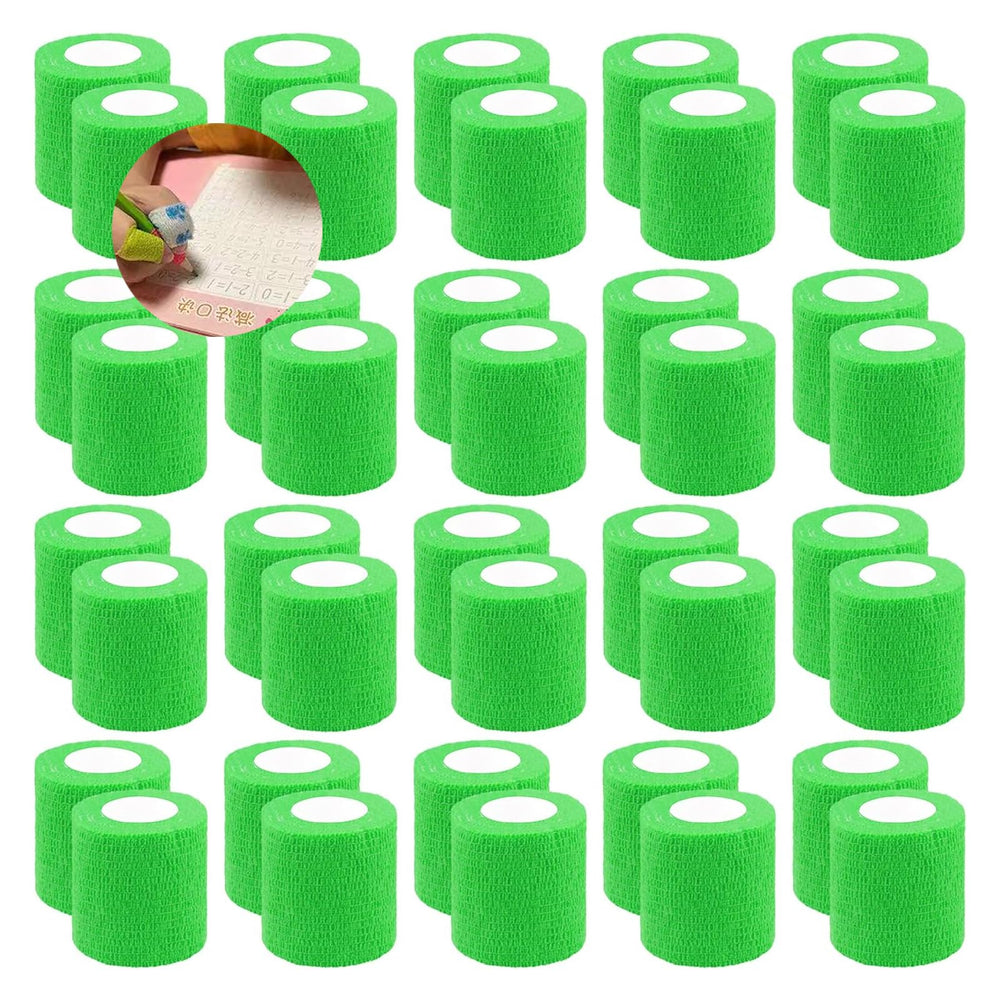 Zwealthygift green bandage wrap roll 2in by 5yds provides secure self-adhesion.