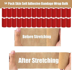 Zwealthygift pet vet wrap on a dog's leg demonstrates easy self-adherence and secure fit.