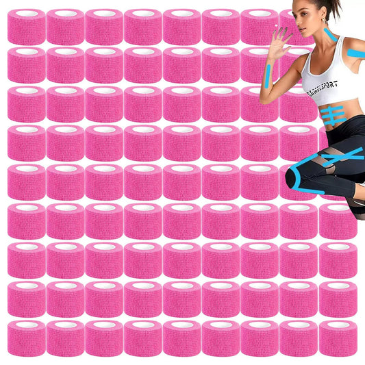 Zwealthygift pink self-adherent bandage roll provides secure support for injuries