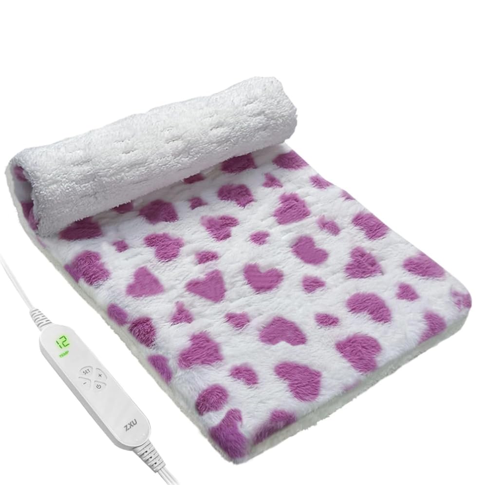 ZXU heating pad front view with ultra-soft sherpa for cozy warmth.