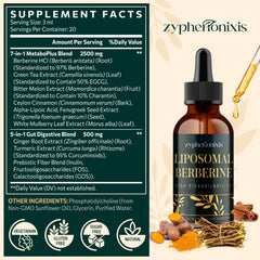 Zypherionixis berberine drops with dropper for easy under-tongue or beverage use