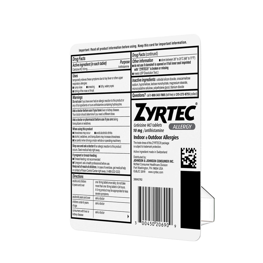 Zyrtec tablets in a daily-use scene as part of morning routine.