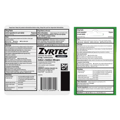 Zyrtec FSA-eligible sticker indicates eligible purchase.