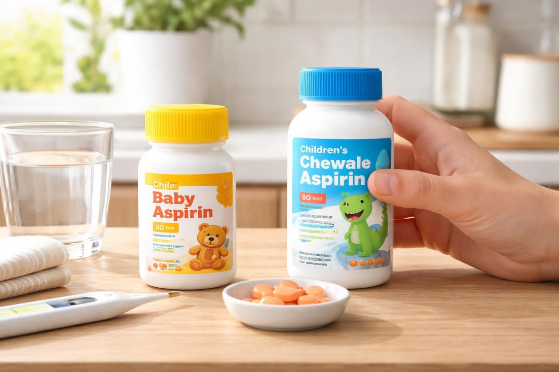 Comparing baby and children’s aspirin labels for safe dosing