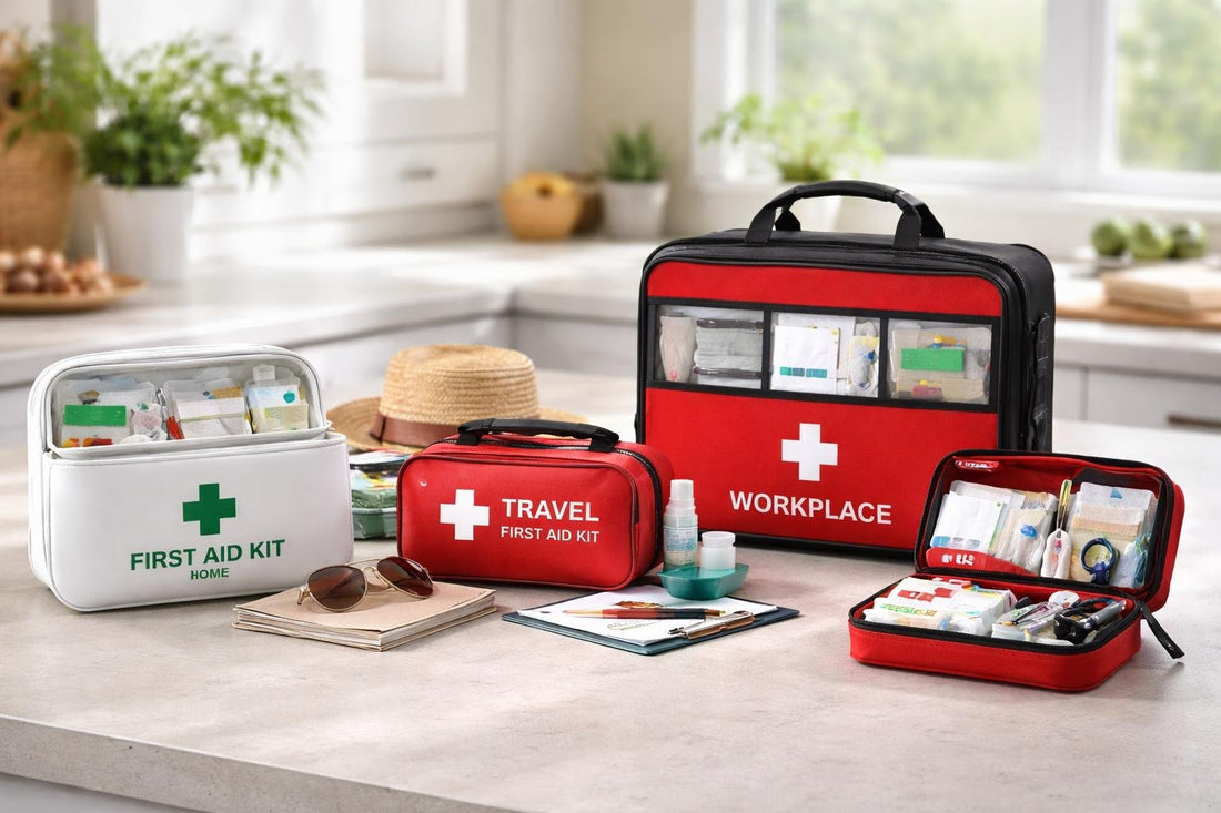 Beginner first aid kits for home, travel, and workplace