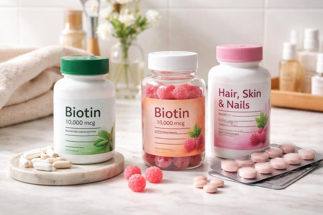 Budget biotin vitamin B7 supplements for hair, skin, nails