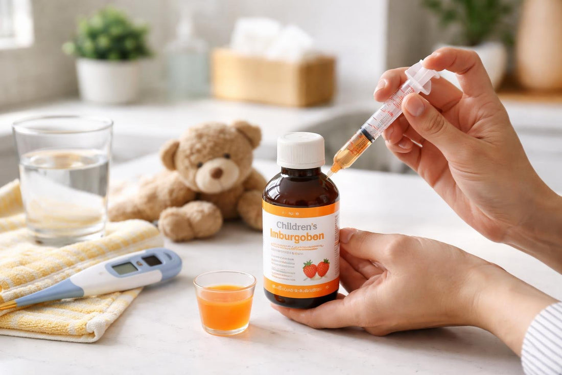 Parent measuring children’s ibuprofen with syringe