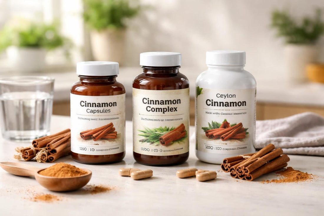 Affordable cinnamon supplement bottles and cinnamon sticks