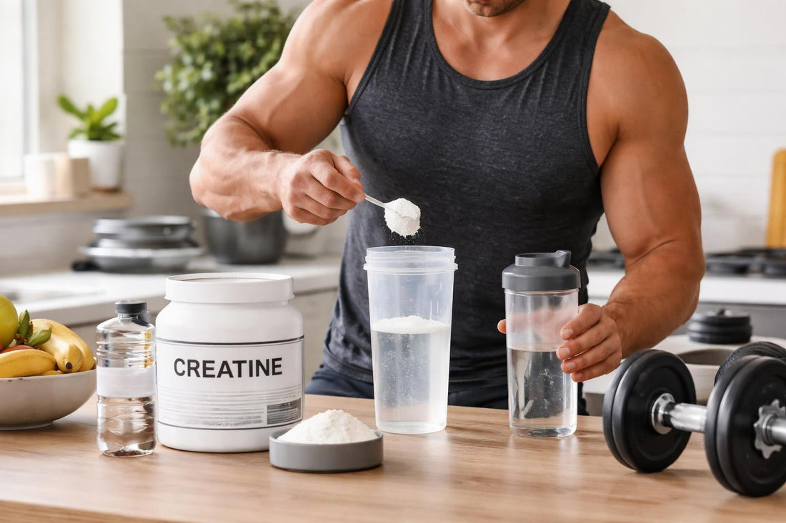advanced lifter using creatine supplement powder