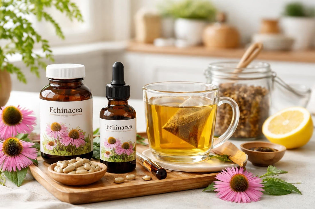 Echinacea capsules tincture and tea for beginners