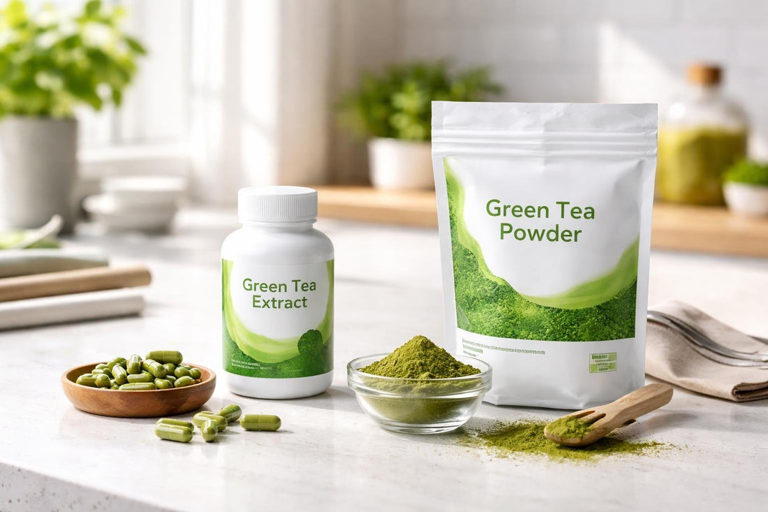 Budget green tea herbal supplements capsules versus powder in Canada