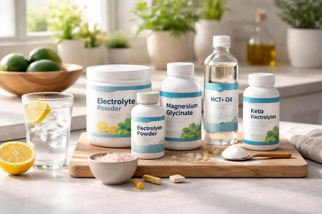 Keto supplement routine with electrolytes, magnesium, and MCT