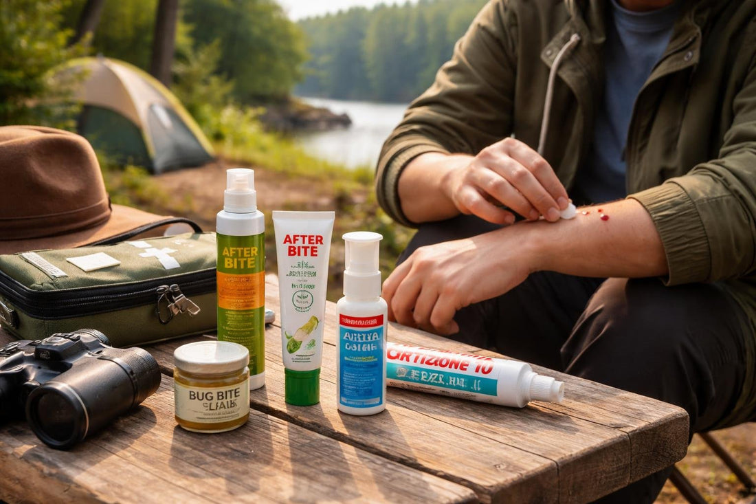 Ontario camper applying insect bite relief gel