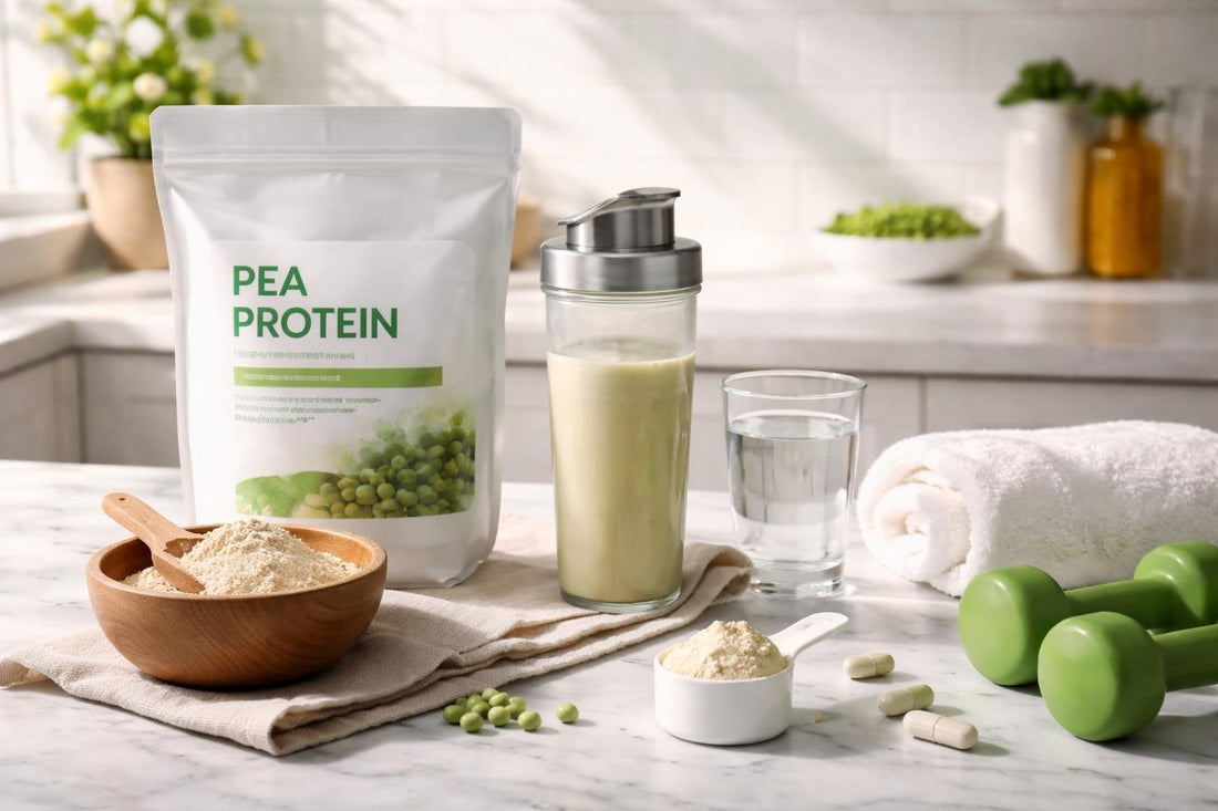Pea protein powder shake for training recovery in Ontario