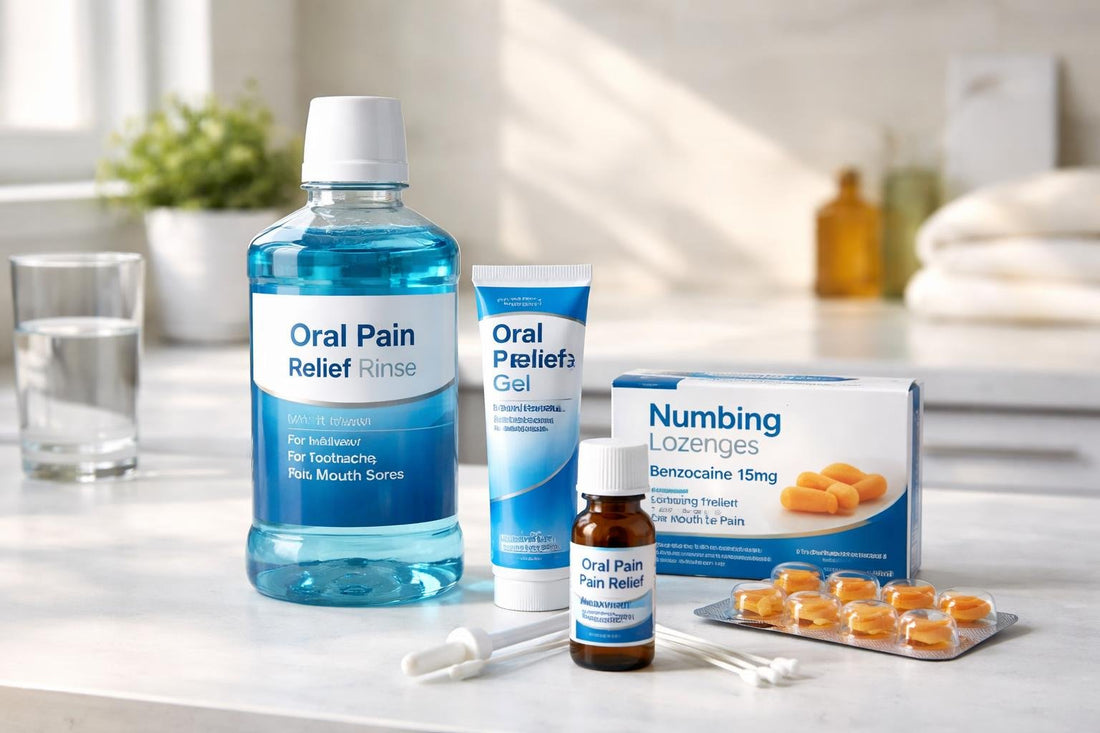 Oral pain relief products arranged for Ontario home care