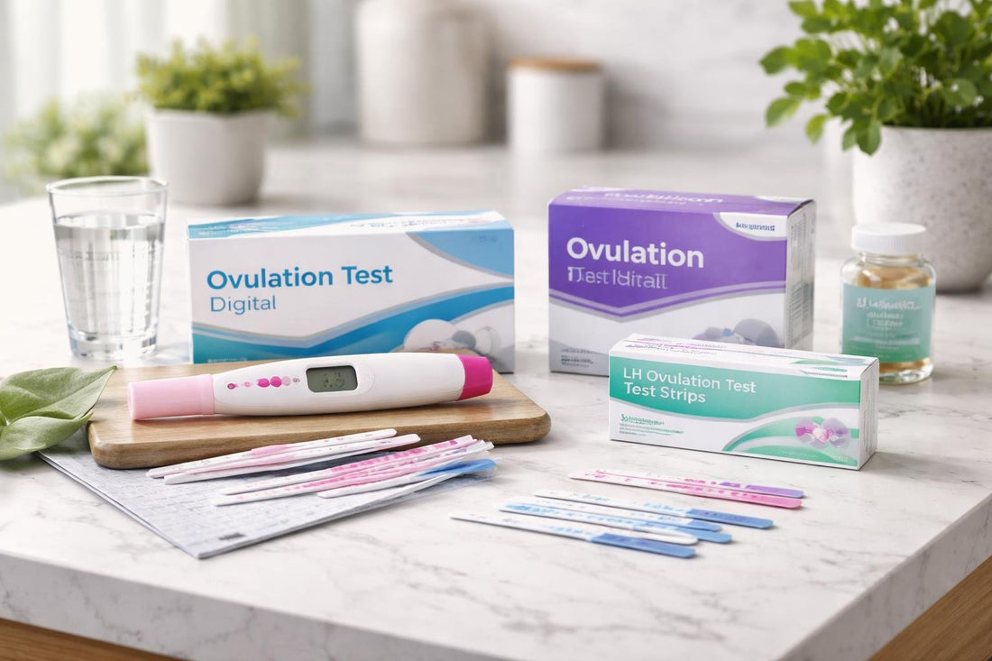 Assorted ovulation test kits with digital reader and strips