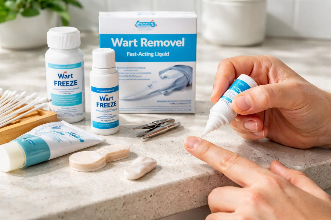 Applying wart remover safely on a finger at home