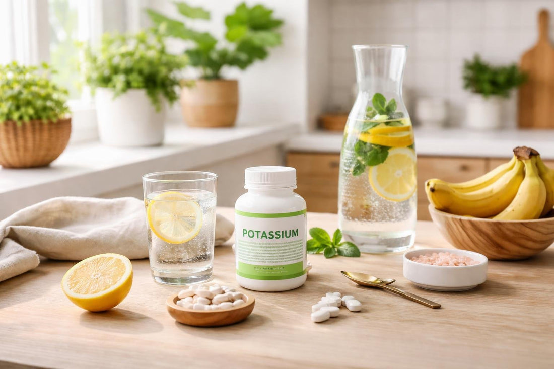 Potassium mineral supplements for seasonal hydration and electrolyte balance