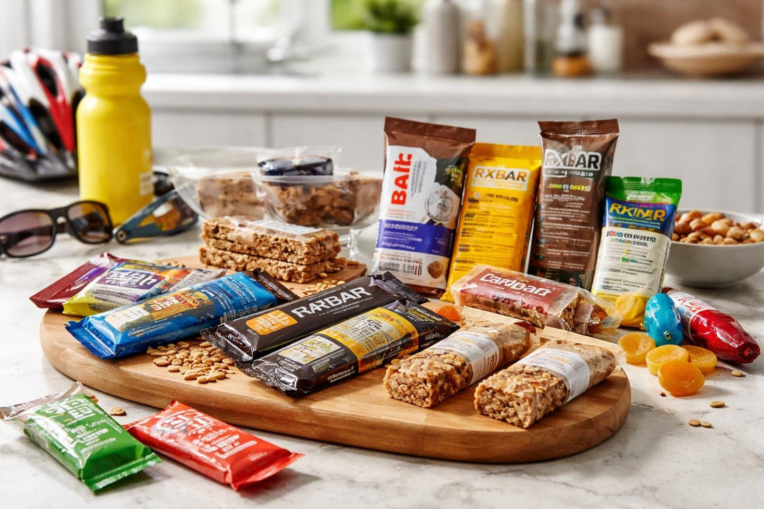 Assorted sports nutrition bars for Canadian cyclists