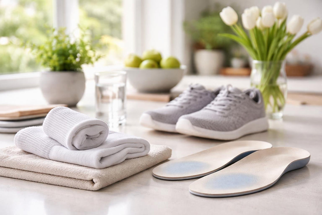 Diabetic socks and insoles for spring walking comfort