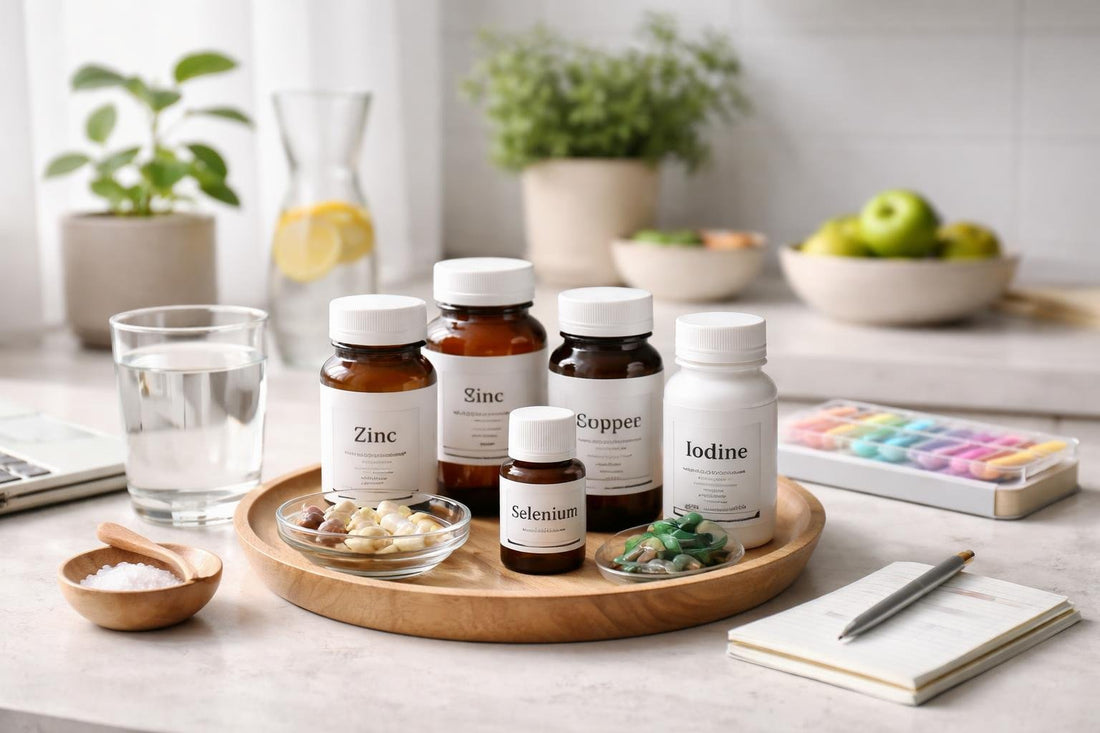 Trace mineral supplements organized for a simple daily routine
