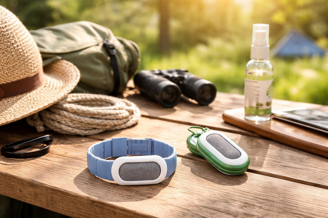 Wearable insect repellent clip and bracelet for Canadian camping
