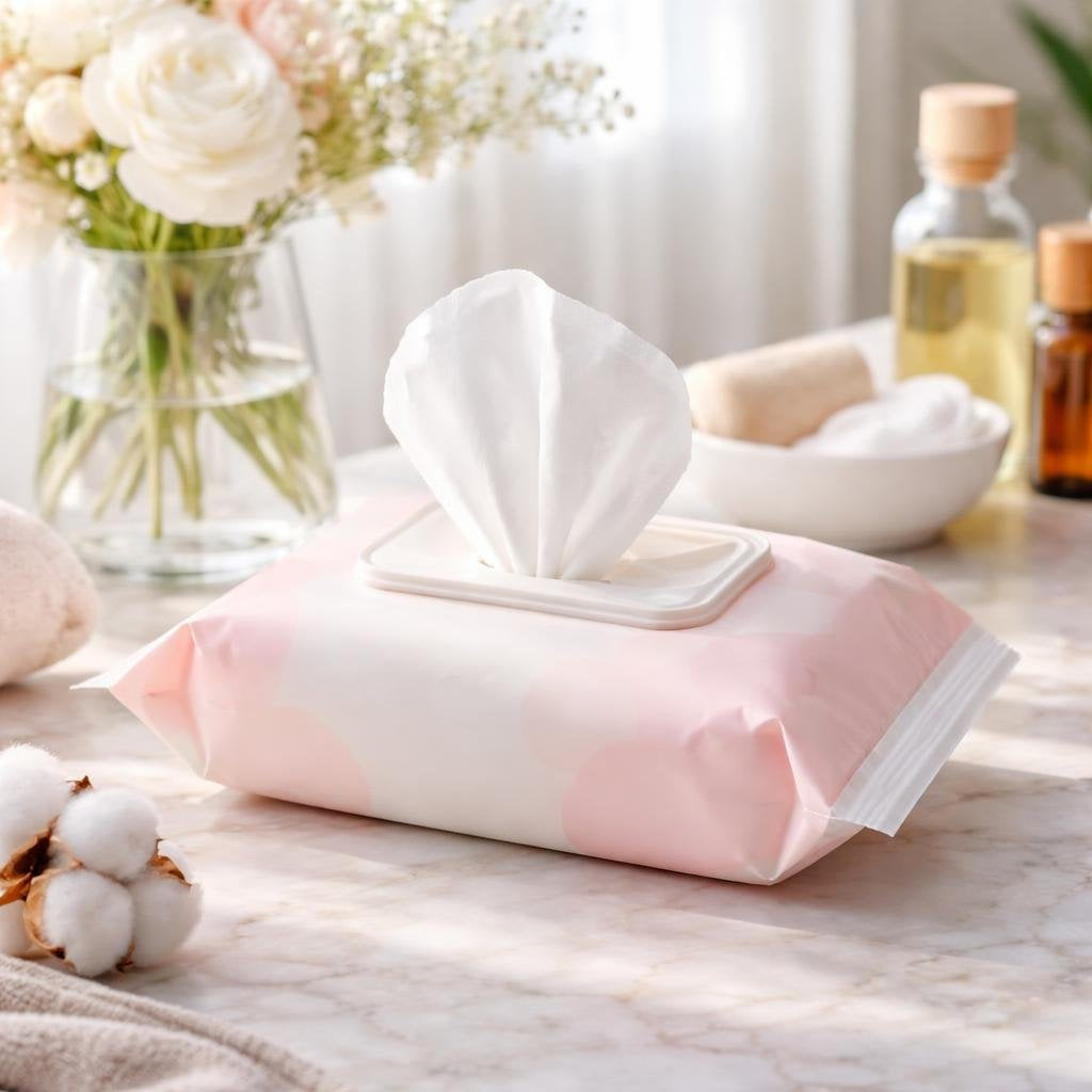 Individually wrapped feminine wipes for travel and gym bags