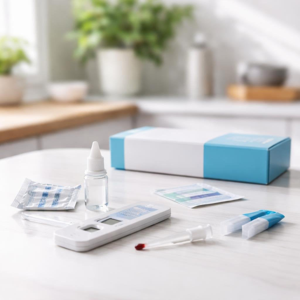 Discreet home HIV test kit and instructions
