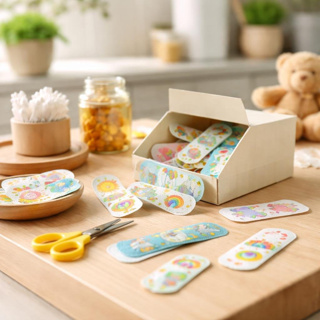 Gentle baby and child adhesive bandages assortment