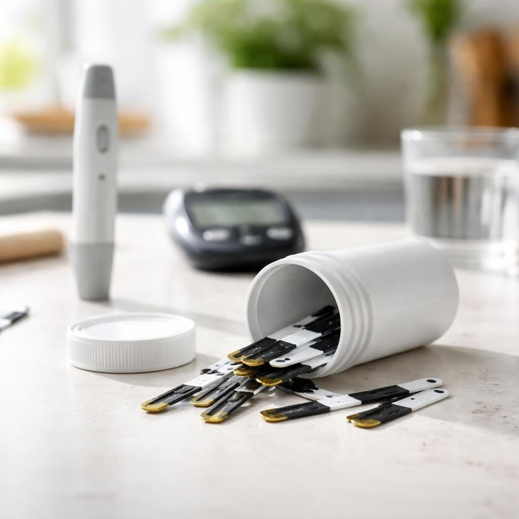Sealed boxes of diabetic blood glucose test strips