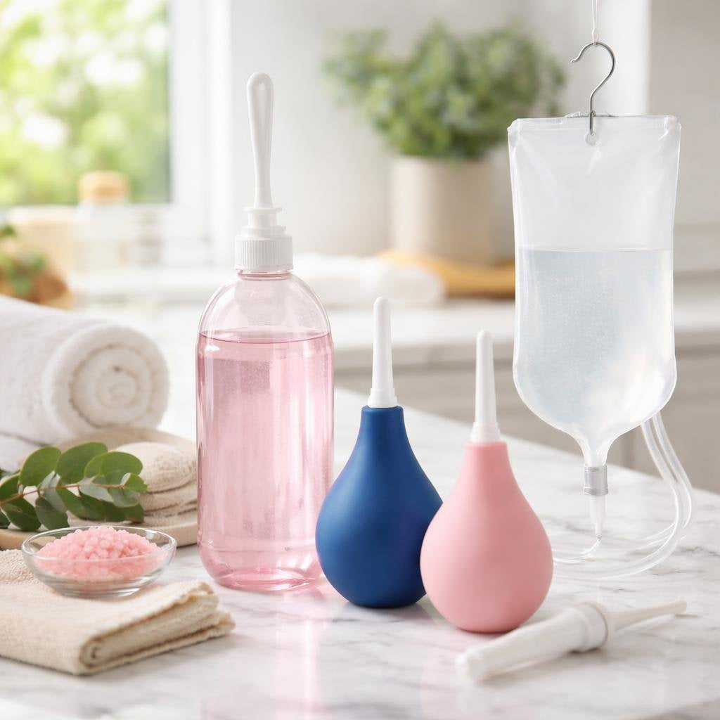 Feminine douche and enema kits for gentle care