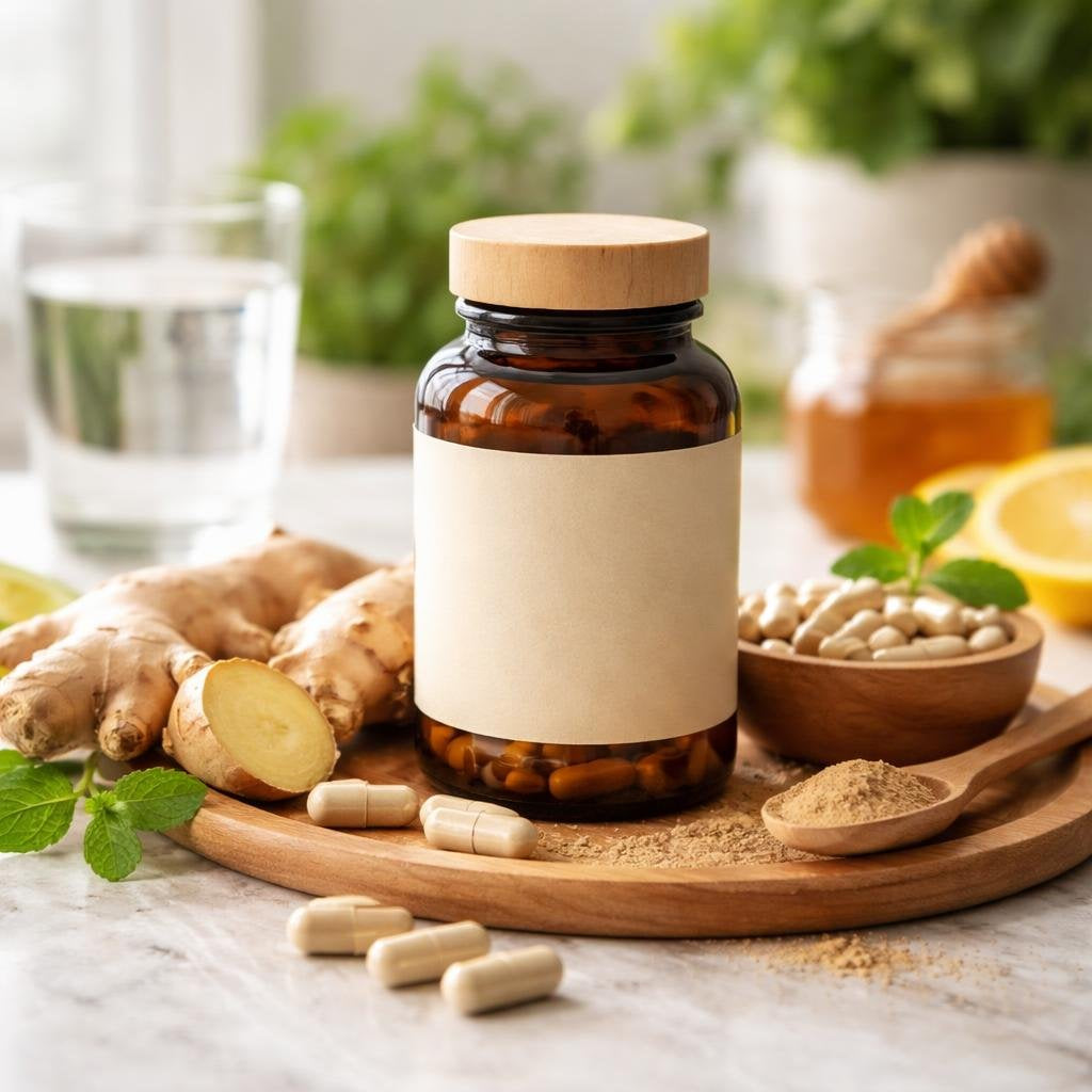 Ginger herbal supplements supporting digestive comfort in Canada