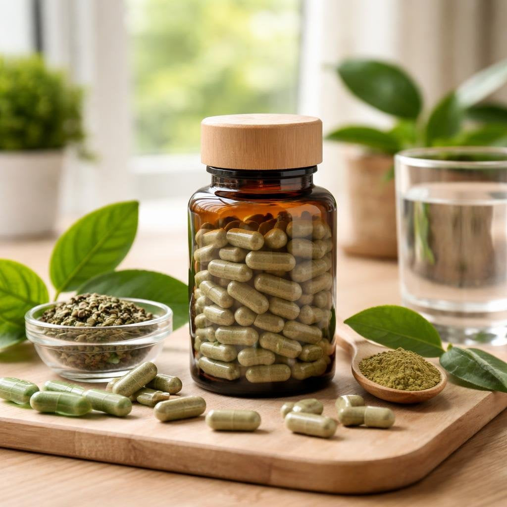 Green tea extract capsules with EGCG for wellness
