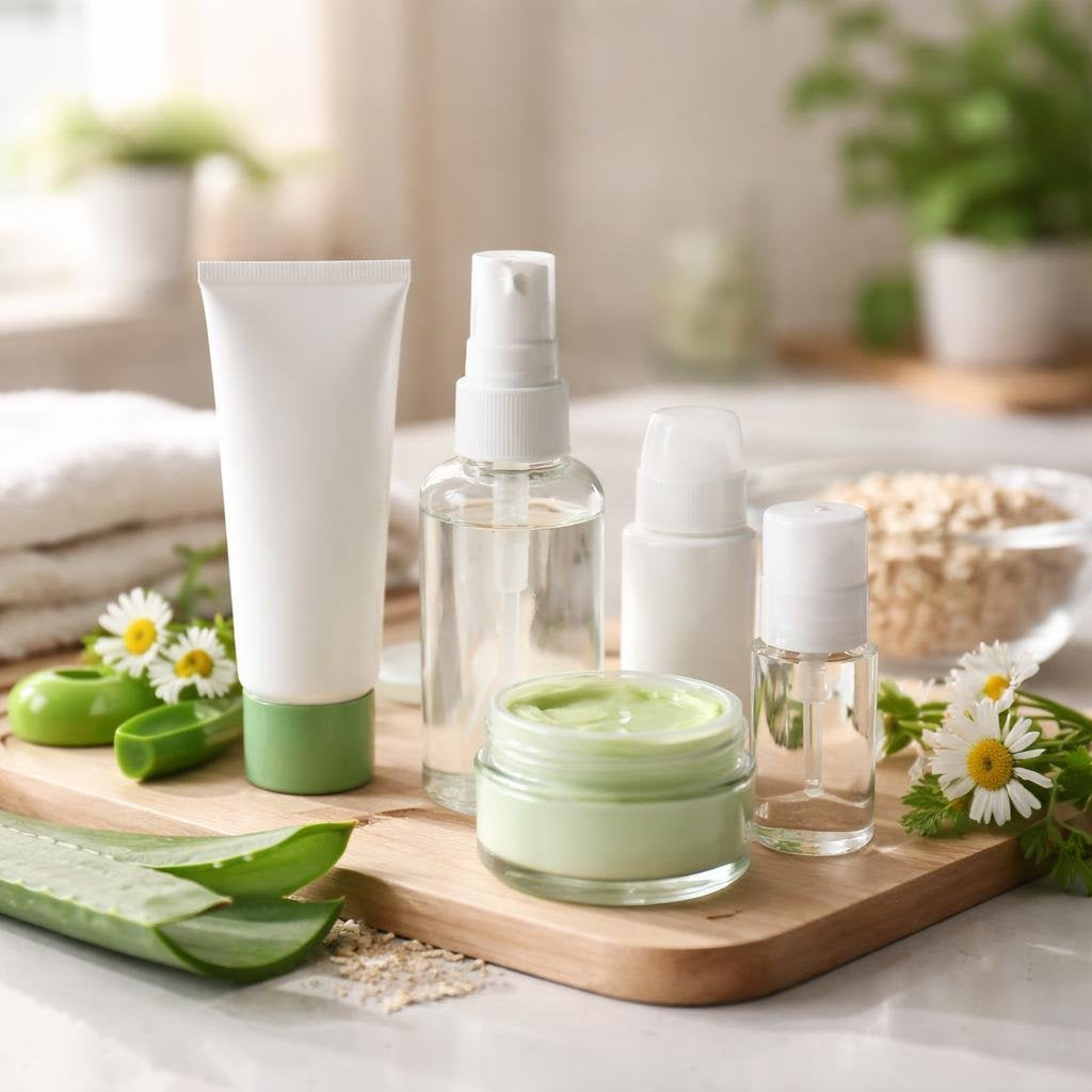 Itching and rash relief creams and lotions selection